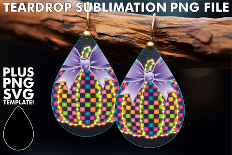15x Teardrop Earring Bundle Set for Crafts , Neon Fall Sublimation afrosvg 