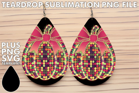 15x Teardrop Earring Design Kit for Creative , Neon Fall Sublimation afrosvg 