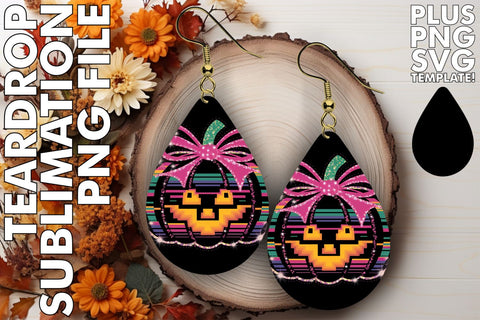 15x Teardrop Earring Kit for Custom , Neon Fall Sublimation afrosvg 