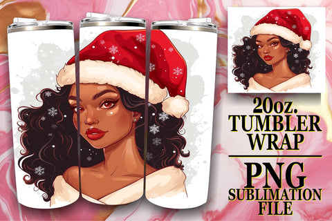 15x Tumbler Wrap Bundle Sublimation 20oz , Xmas Girl Sublimation afrosvg 