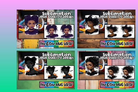 15x Vibrant Mug Wrap , Halloween Sublimation afrosvg 