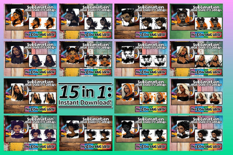 15x Vibrant Mug Wrap , Halloween Sublimation afrosvg 