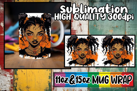 15x Vibrant Mug Wrap , Halloween Sublimation afrosvg 