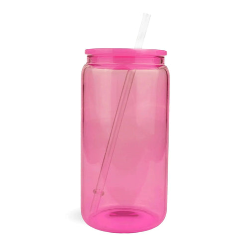 16 oz Glass Can Single Wall - Bright Pink Physical DIY Craft Warehouse 