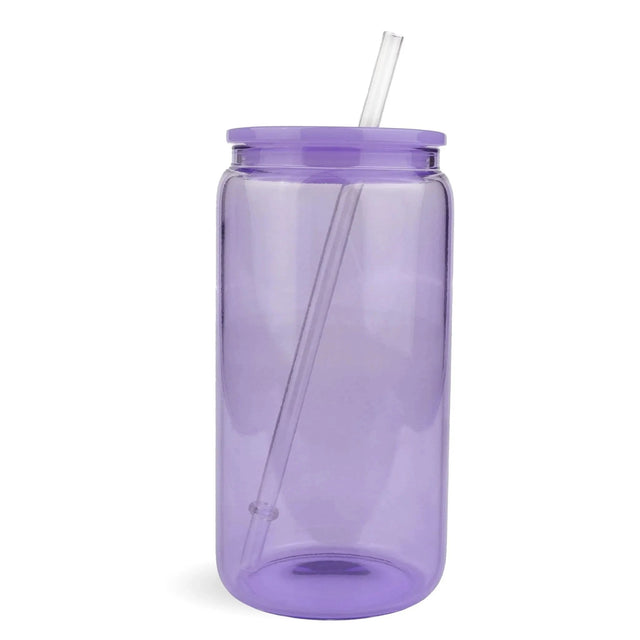 16 oz Glass Can Single Wall - Purple Physical DIY Craft Warehouse 