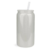 16 oz Glass Can Single Wall - Shimmer White