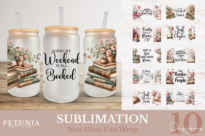 16 oz Glass Can Wrap Bundle | Sublimation Glass Can Design Sublimation Petunia Digital Design 