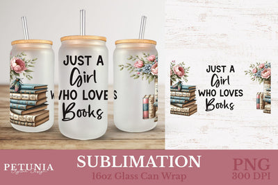 16 oz Glass Can Wrap | Sublimation Glass Can Design Sublimation Petunia Digital Design 