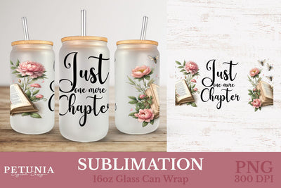16 oz Glass Can Wrap | Sublimation Glass Can Design Sublimation Petunia Digital Design 