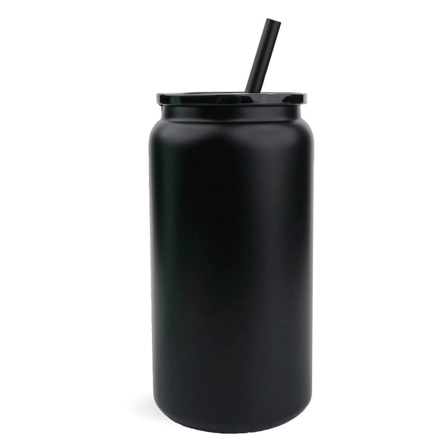 16 oz Stainless Steel Metal Can - Powder Coated Black Physical DIY Craft Warehouse 