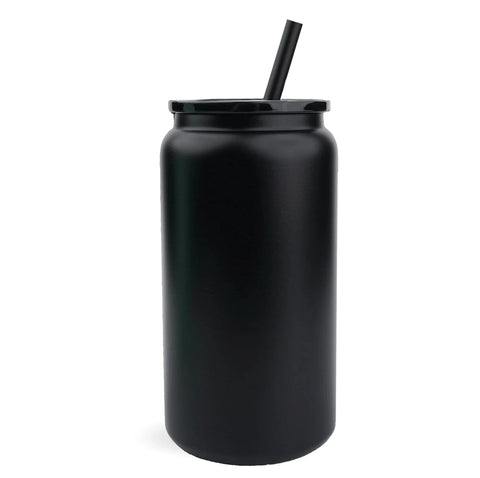 16 oz Stainless Steel Metal Can - Powder Coated Black Physical DIY Craft Warehouse 