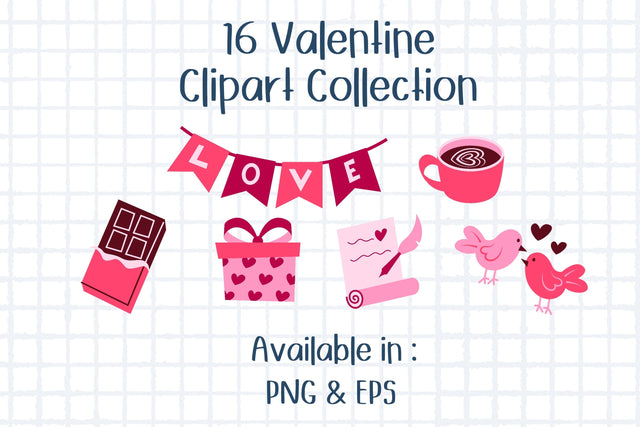 16 Valentine Clipart Collection Sublimation Aisyah 