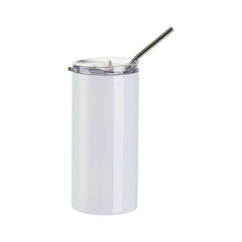 16oz Stainless Steel Skinny Sublimation Tumblers with Lids and Straws | Craft Express 4 Pack Sublimation Blanks Physical Craft Express 