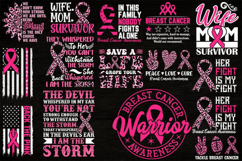17 Breast Cancer Awareness T-shirt Design, Pink Ribbon SVG SVG Creativeart88 
