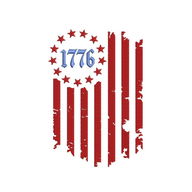 1776 American Flag Embroidery Design, 4th of July Embroidery File, Independence Day Embroidery, 4 sizes, Instant download Embroidery/Applique DESIGNS Nino Nadaraia 