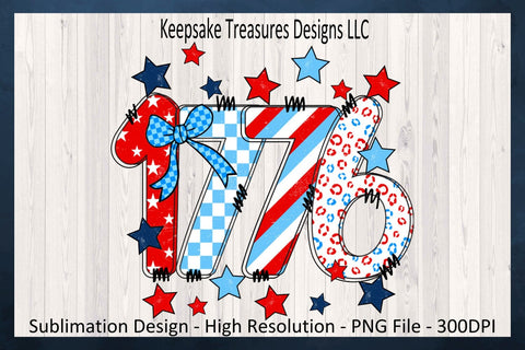 1776 Patriotic 4th Of July Design, Independence Day, Sublimation Png Printable Sublimation Keepsake Treasures Designs LLC. 