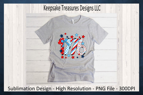1776 Patriotic 4th Of July Design, Independence Day, Sublimation Png Printable Sublimation Keepsake Treasures Designs LLC. 