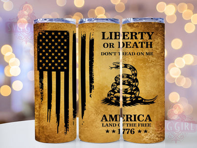 1776 Patriotic Liberty Tumbler Wrap, Don’t Tread On Me Tumbler, America Land Of The Free Drinkware, 1776 Patriotic Tumbler, Gadsden Flag Sublimation Design, USA Independence Day Cup Sublimation SvggirlplusArt 
