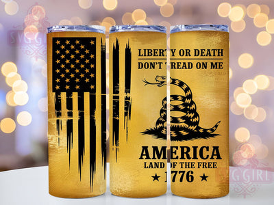 1776 Patriotic Liberty Tumbler Wrap, Don’t Tread On Me Tumbler, America Land Of The Free Drinkware, 1776 Patriotic Tumbler, Gadsden Flag Sublimation Design, USA Independence Day Cup Sublimation SvggirlplusArt 