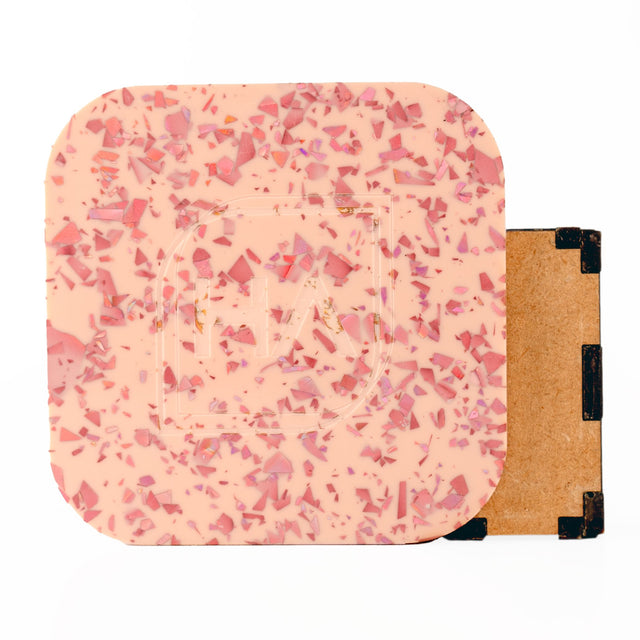 1/8 Nude Blush and Rose Holographic Flake Cast Acrylic Sheet Physical Houston Acrylic 