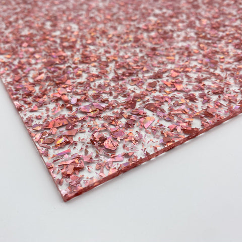 1/8 Rose Gold Flake Glitter Cast Acrylic Sheet Physical Houston Acrylic 