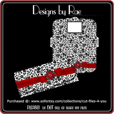 187 Damask Black and White Money Wallet Envelope | HAND & MACHINE Formats SVG Designs by Rae 