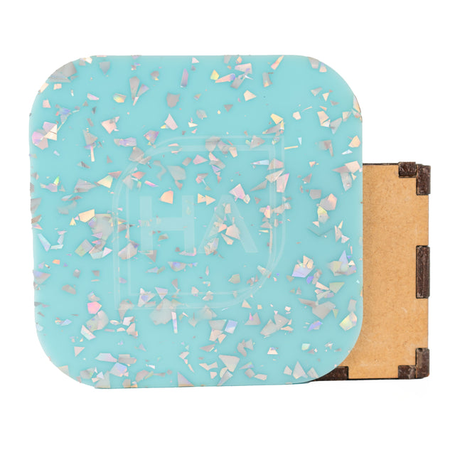 1/8in Breakfast Blue and Silver Holographic Flake Cast Acrylic Sheet Physical Houston Acrylic 