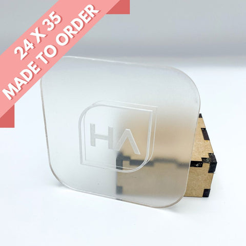 1/8in Clear Matte 1 Side / Glossy Other Side Cast Acrylic Sheet Physical Houston Acrylic 24in x 35in 