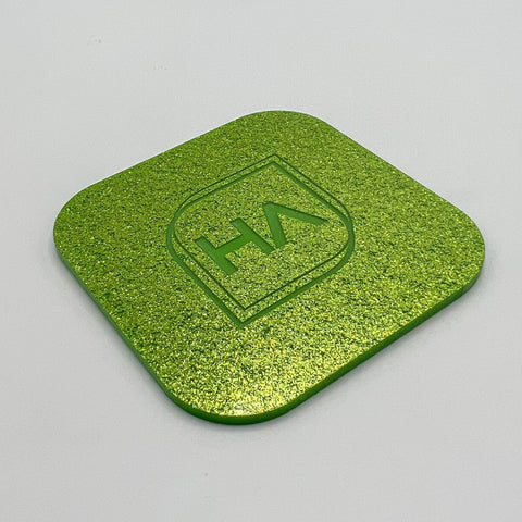 1/8in ColorCarve Lime Green Glitter Cast Acrylic Sheet Physical Houston Acrylic 