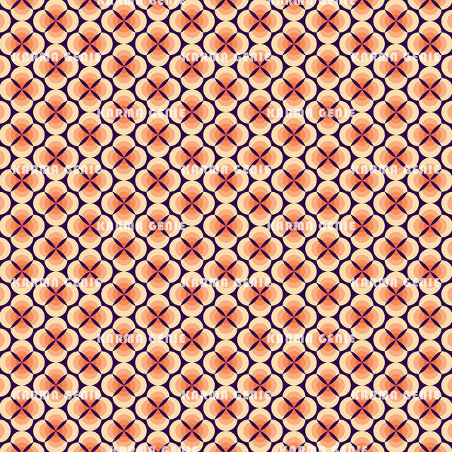 1970s Mid Century Abstract Orange Flowers Pattern Digital Paper Digital Pattern Karma Genie Graphics 