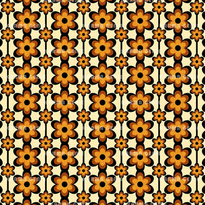 1970s Orange And Brown Floral Pattern Digital Paper With Fabric Texture Digital Pattern Karma Genie Graphics 