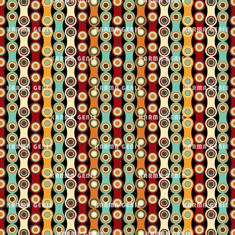 1970s Style Retro Bohemian Seventies Vintage Chain Link Pattern Digital ...