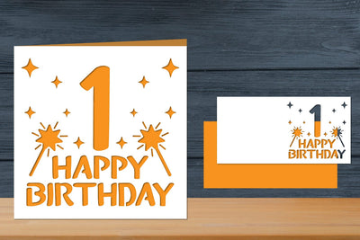 1st Birthday Papercut Card SVG zafrans studio 
