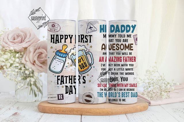 1st Fathers Day Gift, First Fathers Day Tumbler Gifts From Wife To Husband, Soon to be Dad, First Time Father Sublimation sassyprint 