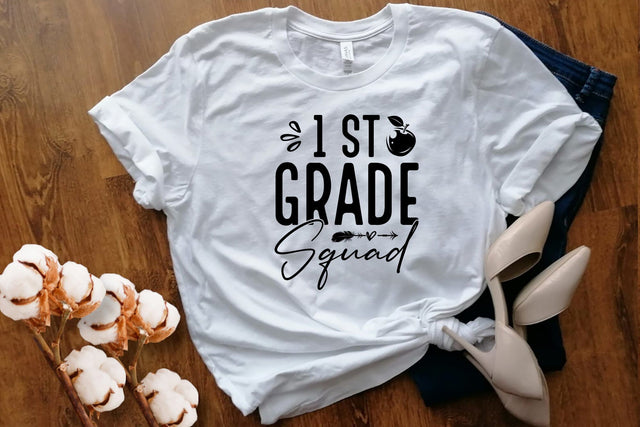1st Grade Squad Svg Png Files, Back To School, First Grade Teacher Shirt, First Day Of School, Teachers Day Svg, School Life SVG DesignDestine 