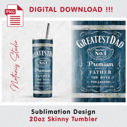 2 Best Dad Designs. Father's day. Whiskey Lover 20oz Tumbler. Sublimation Natariis Studio 