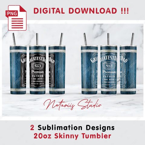 2 Best Dad Designs. Father's day. Whiskey Lover 20oz Tumbler. Sublimation Natariis Studio 