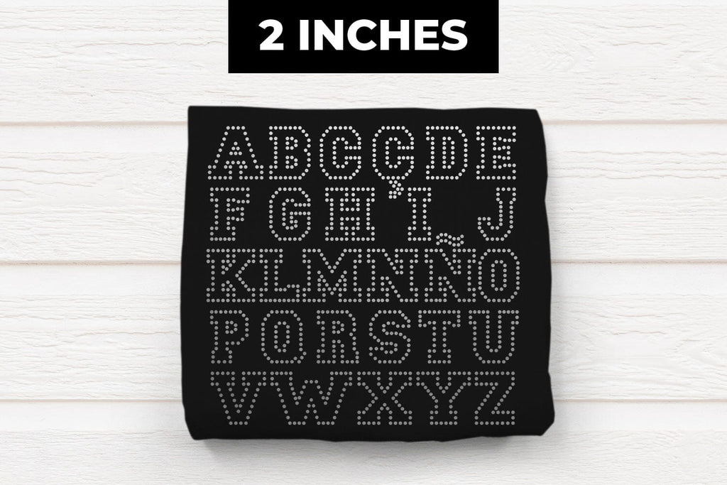 2 Inch Varsity Alphabet SVG Rhinestone Template - So Fontsy