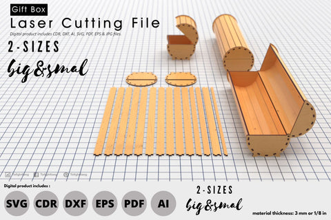 2 Size - gift box circular Shape | laser cut file | svg paper cut | cricut | glowforge file SVG tofigh4lang 
