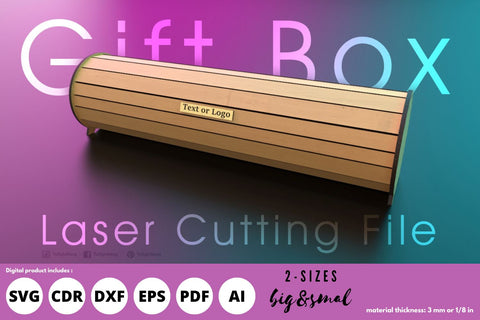 2 Size - gift box circular Shape | laser cut file | svg paper cut | cricut | glowforge file SVG tofigh4lang 