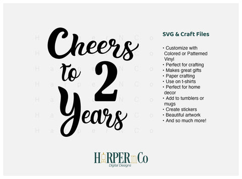 2 Year SVG PNG Cut EPS File SVG HarperNCo 