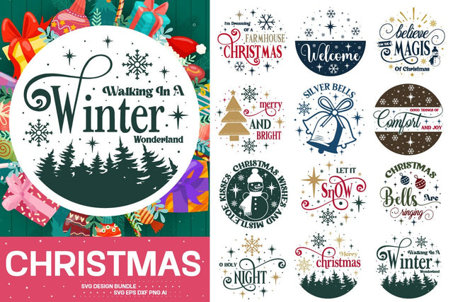 20 Christmas Round Signs Svg Bundle | BEST SELLER | SVG Bundle SVG designmaster24 