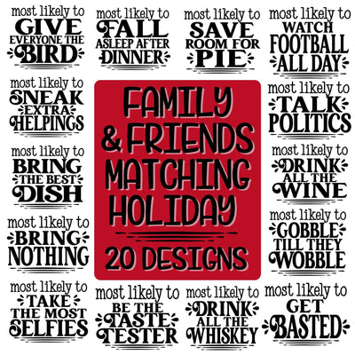 20 Designs - Most Likely Christmas SVG Bundle - Funny Family Christmas Thanksgiving Friendsgiving Matching SVG On the Beach Boutique 