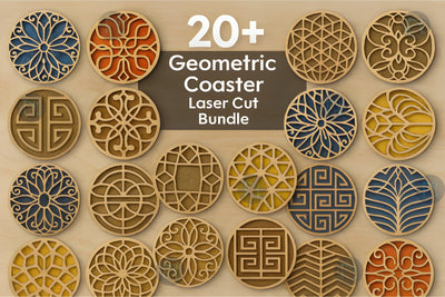 20+ Geometric Coaster Laser Cut SVG Bundle SVG MD JOYNAL ABDIN 
