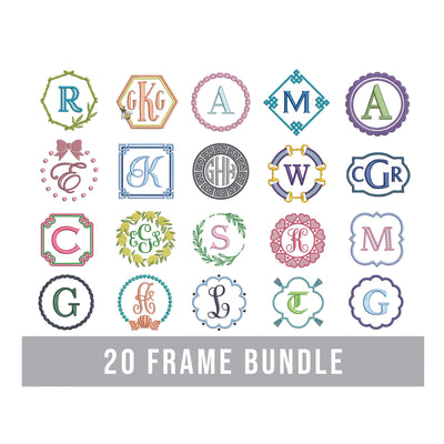 20 Monogram Frame Embroidery Design Bundle Embroidery/Applique DESIGNS Creatively Embroidery 