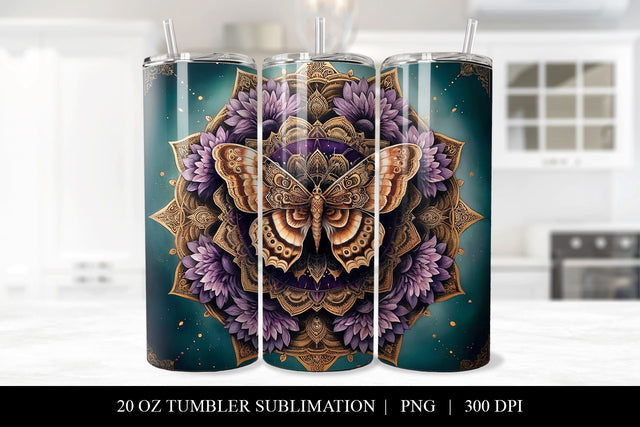 20 oz Butterfly Tumbler Sublimation Design Sublimation BijouBay 