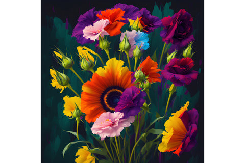 20 Oz Colorful Trendy Oil Painted Floral Tumbler Wrap, Abstract Skinny Tumbler SVG oyonnidesign 