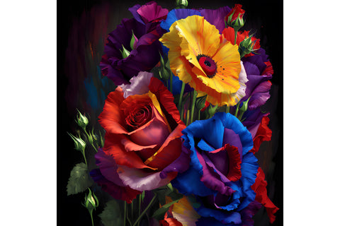 20 Oz Colorful Trendy Oil Painted Floral Tumbler Wrap, Abstract Skinny Tumbler SVG oyonnidesign 