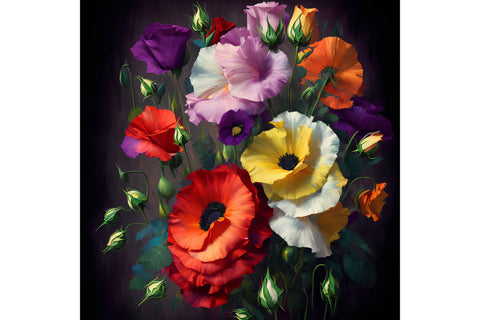 20 Oz Colorful Trendy Oil Painted Floral Tumbler Wrap, Abstract Skinny Tumbler SVG oyonnidesign 