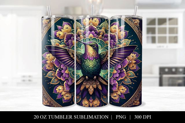 20 oz Hummingbird Tumbler Wrap Design Sublimation BijouBay 